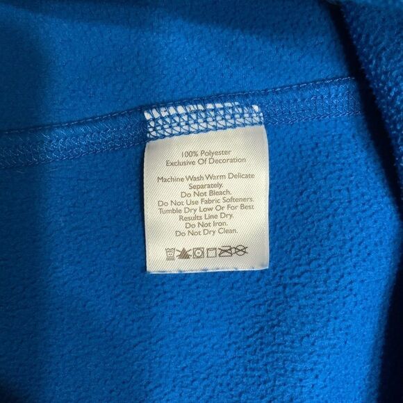 Eddie Bauer Blue Fleece Polyester Half Zip Pullover Sweater - Picture 4 of 5